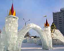 Picture showing ice sculpture in winter