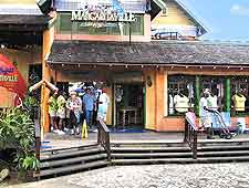 Picture of the seafood Margaritaville restaurant, located within the Island Village shopping complex