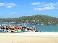 Coastal view across the sandy beach