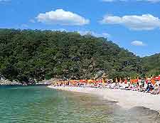 View of the sandy beach at Oludeniz
