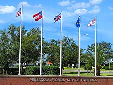 Image of the city's iconic 'Five Flags'