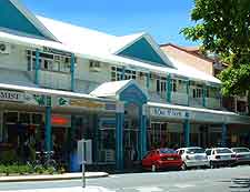 Close-up picture of local shops