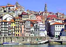 Picturesque waterfront view of Ribeira area of Porto