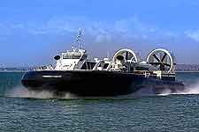 Image of hovercraft on its way to the Isle of Wight