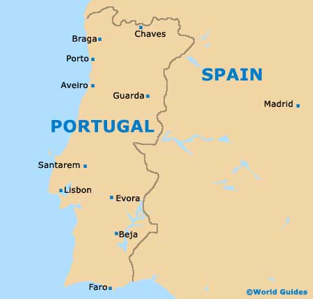 Portugal, Europe map