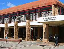 Close-up of the university building