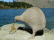 Photo showing kiwi sculpture on the lakefront