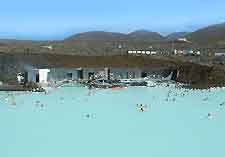 Further view of bathers at the Blue Lagoon near Reykjavik