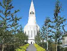 Picture of the gardens outside of the Church of Hallgrimur