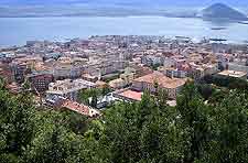 Aerial view of the Spanish port of Santona