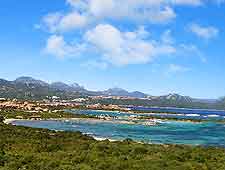 Distant view of the Costa Smeralda, Sardinia