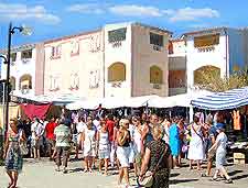 View of the Santa Teresa di Gallura market, where coral jewellery makes a popular souvenir