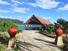 View of the waterfront at Praslin Island