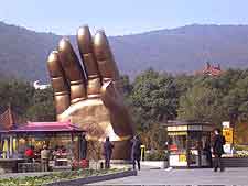 View of temple at the Lingshan Buddha