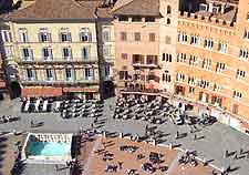 Aerial view of the Terzo di San Martino's Piazza del Campo