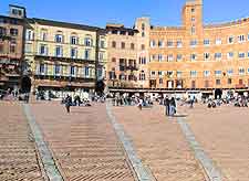 Picture of the cafes around the Piazza del Campo