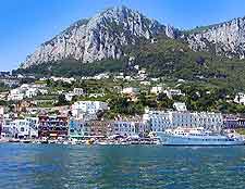 Distant photo of the neighbouring Island of Capri