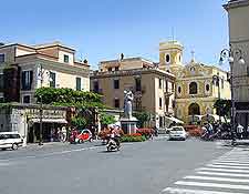Summer view of the centrally located Piazza Tasso