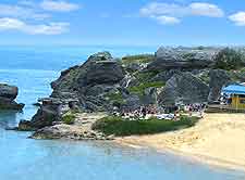 Picture showing the sandy beach at Tobacco Bay, St. George's