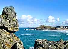 Picture showing the rocky coastline