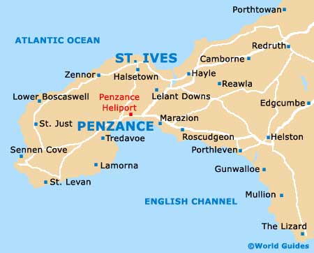 St. Ives map