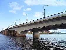 View of bridge across the Neva River