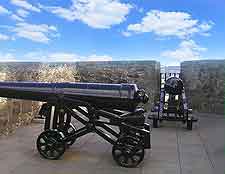 Photo of historic cannons at the city's castle battlements