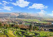 Picture of the city's cemetery and surrounding countryside