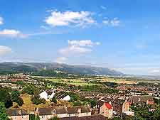 View of houses and hotels in the Scottish city of Stirling