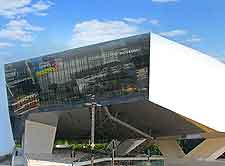 Photograph of the contemporary Porsche Museum on the Porscheplatz, Stuttgart