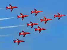 Image of the Red Arrows display team at the Sunderland International Airshow