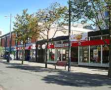 City centre view of pedestrianised street