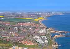 Aerial view of both Seaham and Sunderland