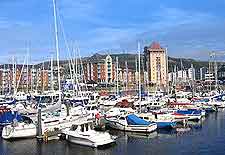 Photo of Swansea's marina area