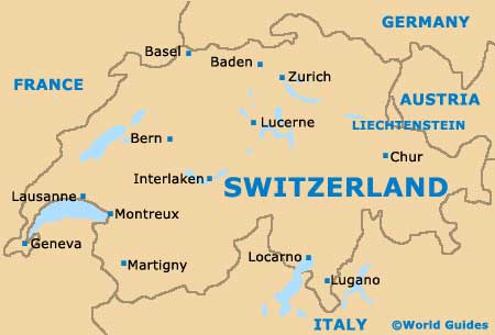 Where is Switzerland located in Europe?