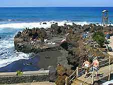 View of Tenerife's Playa de Jardin coastline