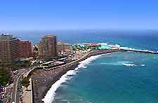Aerial view of Tenerife's Playa de Martianez