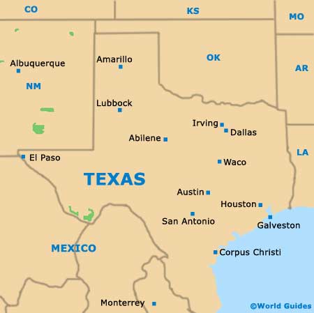 Texas TX State Map