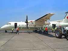 Picture of departing plane at Banjul International Airport (BJL)