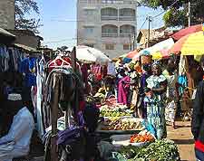 View of lively outdoor market