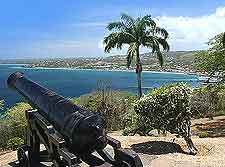 Image of Fort King George's cannon and view