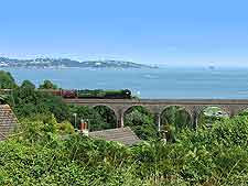 Dartmouth Steam Railway photograph, showing Broadsands in the background