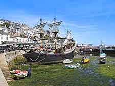 Photograph showing the Golden Hind Museum Ship at Brixham Harbour