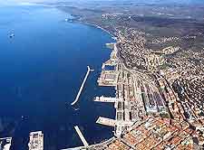 Trieste picture of the coastline from high above
