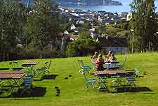 Photo of picnic tables with a view