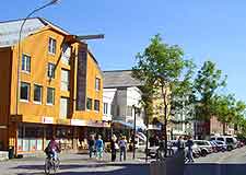 Picture showing central shops and eateries