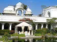 View of stylish Indian lodging in the city