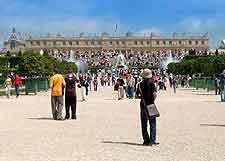 View of tourists exploring the Palace Gardens