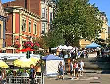 Photo of cafe tables in Bastion Square