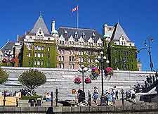 Close-up image of the Fairmont Empress Hotel